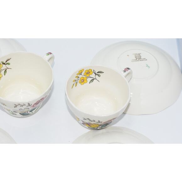 Copeland Spode Gainsborough Marlborough Tea Cup and Saucer Plates - 6pc set - Picture 12 of 15